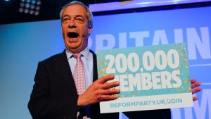 Nigel Farage claims Reform UK has 200,000 members and has warning for Labour skynews nigel farage reform uk 6824054