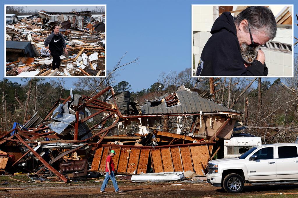 At least 40 tornadoes reported as destructive storms devastate the South and Midwest, killing 37 1 100582333